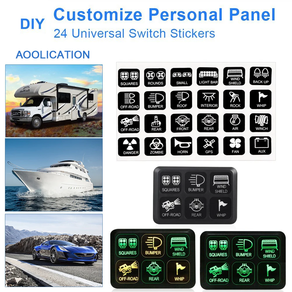 

6-position Push Button Switch Panel Electronic Relay System Circuit Control Box Waterproof Fuse Relay Box Wiring Harness Assembl