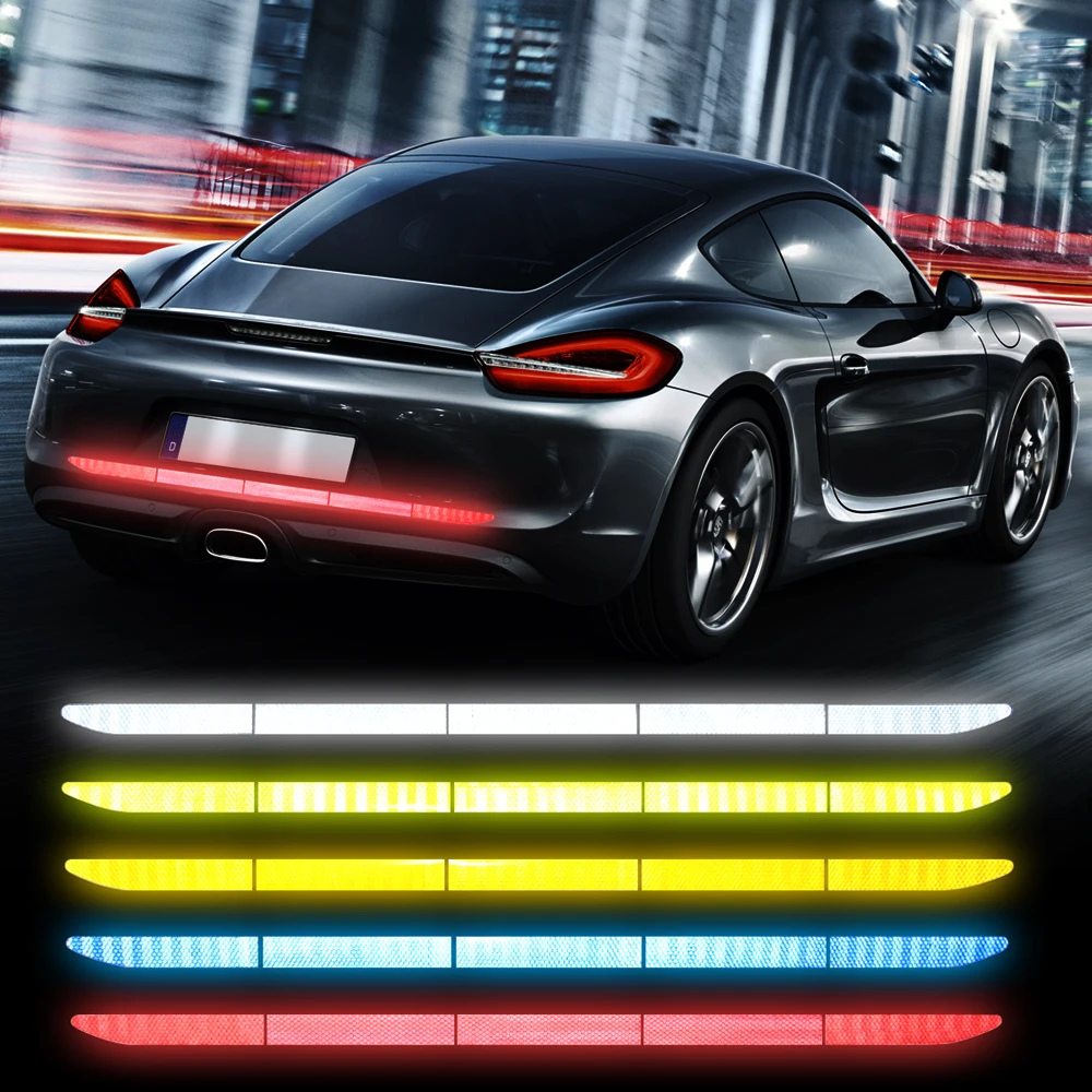 

Car Reflective Sticker Warning Strip Tape Traceless Protective Car Sticker Warn on Car Body Trunk Exterior Auto Accessories for