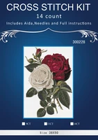 4ct 3850 white and red rose flowers counted cross stitch kits 14ct embroidery set kids room decoration gift free shipping