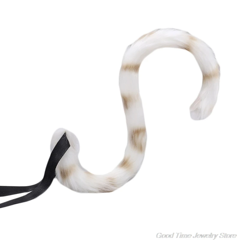 

Handmade Faux Fur Wolf Ears Headband Plush Tail Fluffy Furry Flower Kitten Animal Cosplay Costume Party A20 21 Dropshipping