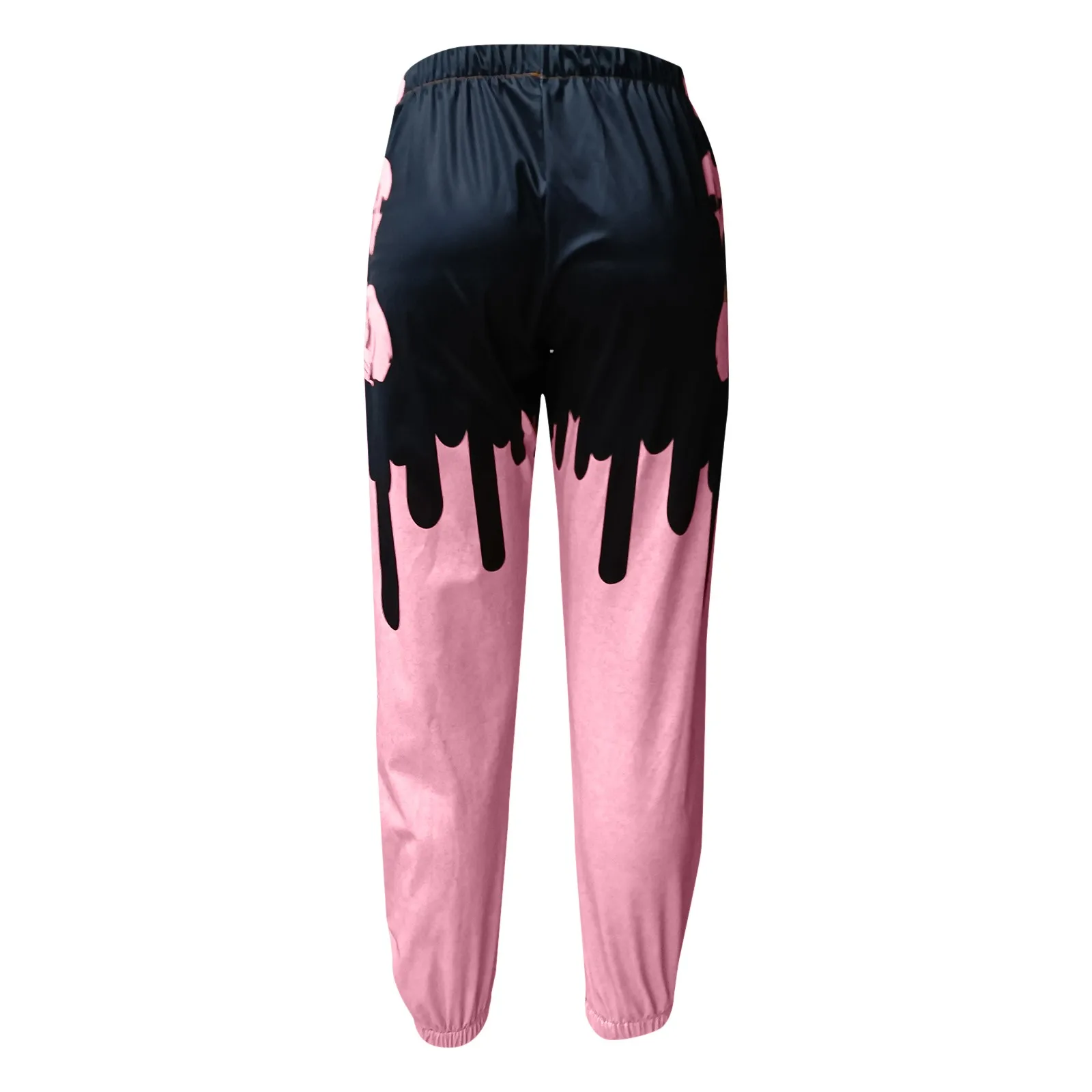 Джоггеры в стиле Харадзюку с принтом черепа черные розовые спортивные брюки