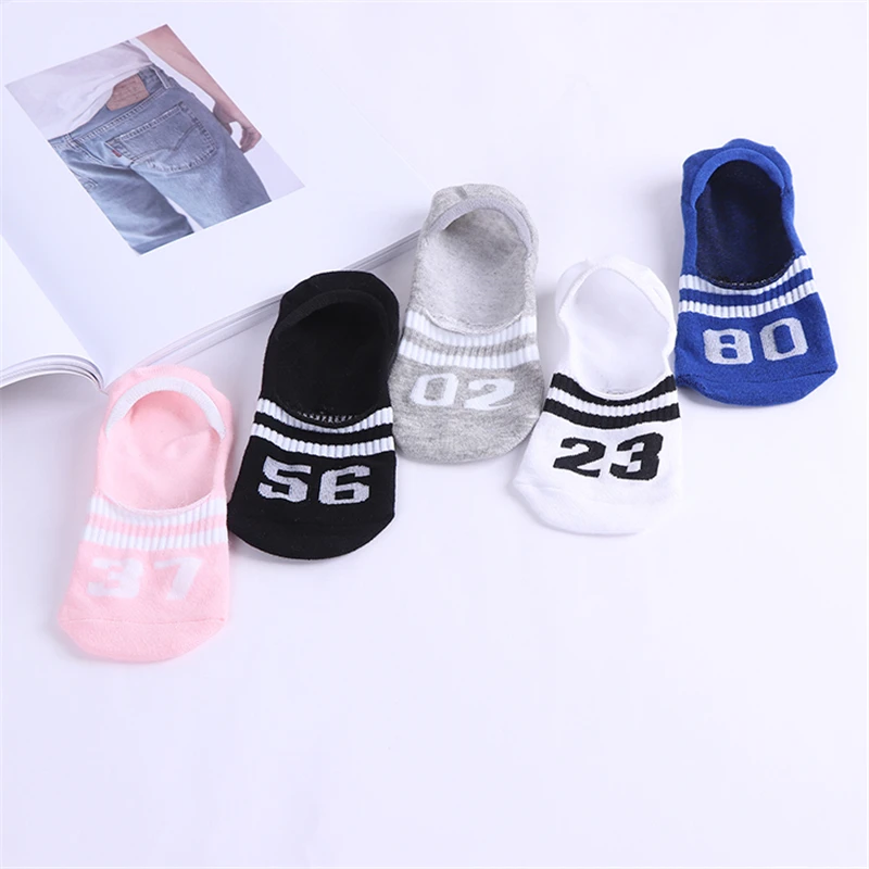 Унисекс невидимые хлопковые носки с рисунком в полоску женские и мужские оптовая