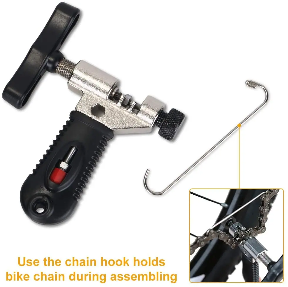 Bike Chain Repair Tool Kit, Bike Master Link Pliers Remover Chain Breaker Splitter Cutter & Chain Wear Indicator Checker