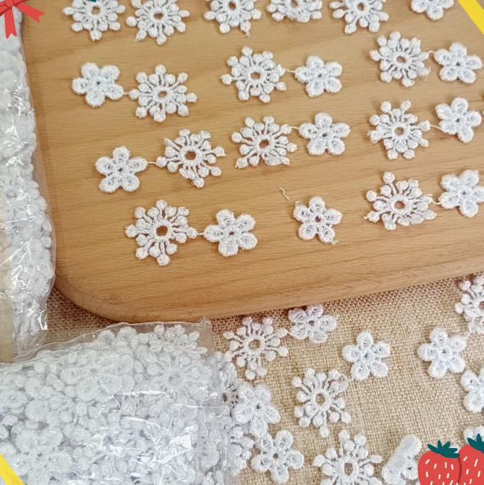 100 шт. горячая Распродажа водорастворимые белые кружевные мини-аппликации сделай