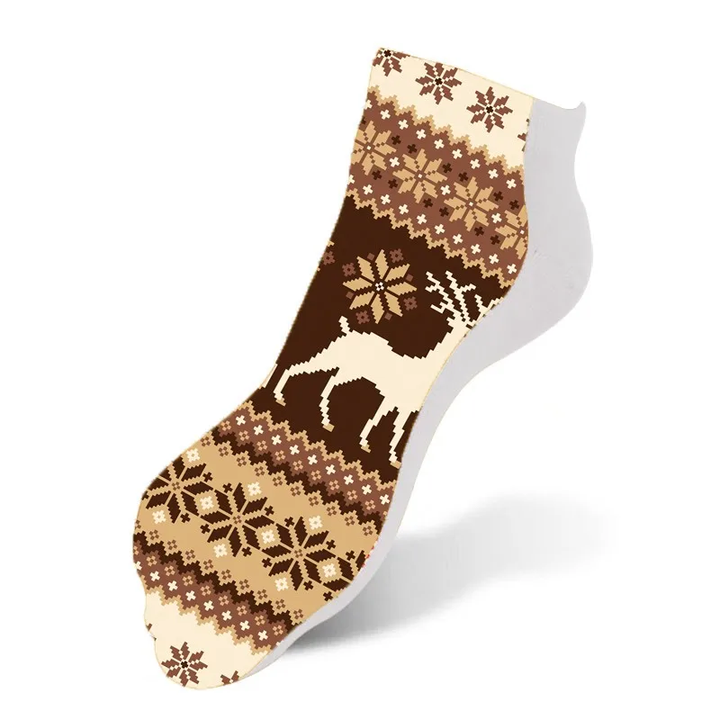 

Creativity Red Christmas Elk Women Socks Funny Imitation Knitting Pattern Socks Mens Novelty Crew Socks Creative Holiday Gifts