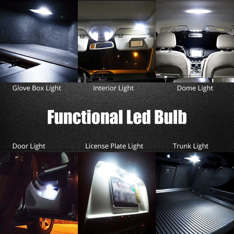 18 шт. Автомобильные светодиодные купольные перчатки Canbus для чтения на крыше Volvo