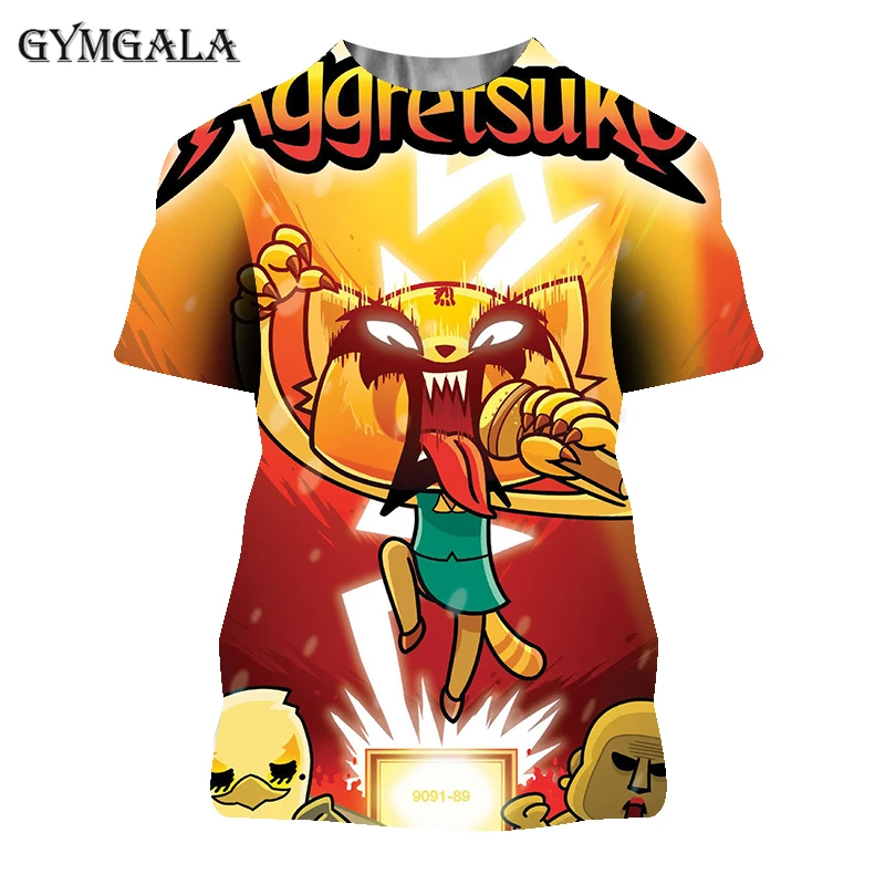 

Summer Death Metal Karaoke Kala Aggretsuko Aggressive Retsuko Mens T Shirts Casual 3D ptint Short Sleeve T-Shirt Women Clothes