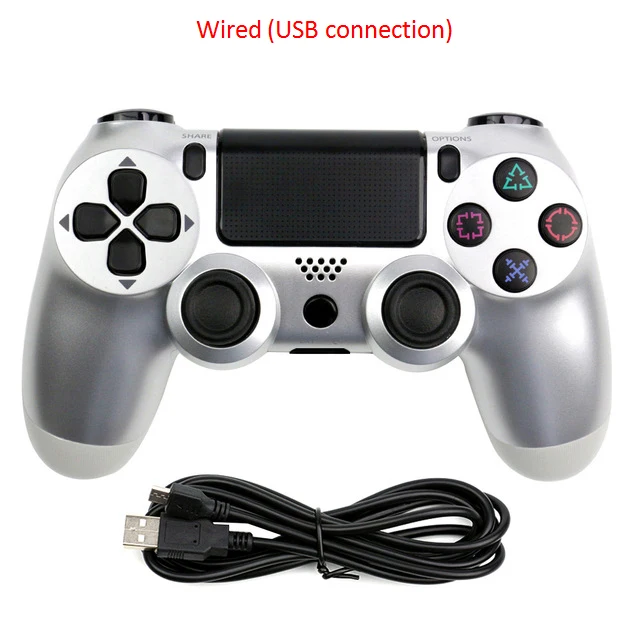 silver USB Проводная Игра PS4 контроллер геймпад для sony Playstation PS4 для Dualshock Вибрационный джойстик геймпады для Play Station 4 - Цвет: silver