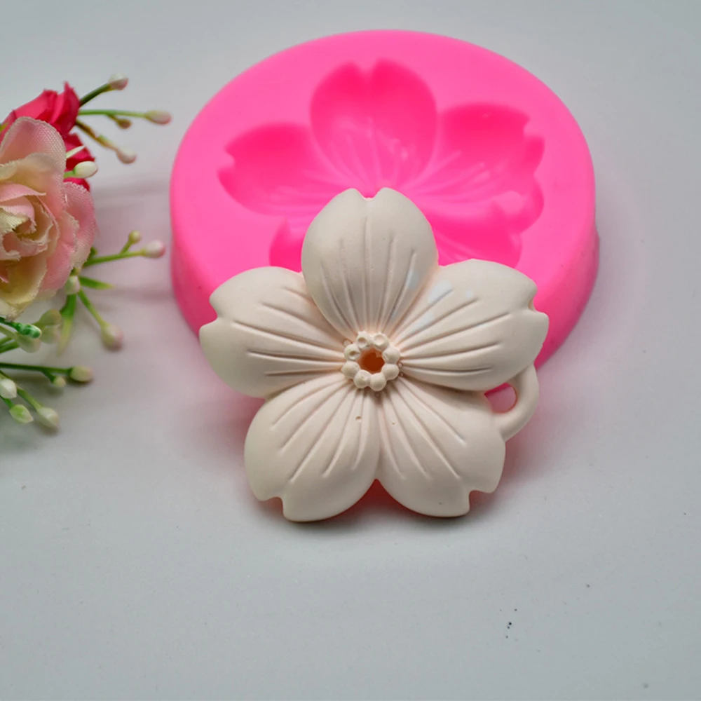 Цветок Цветение вишня форма силиконовая помадка мыло 3D для торта капкейков желе