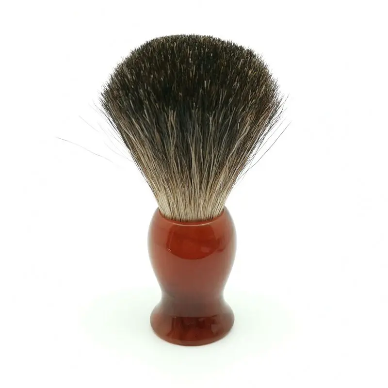 TEYO Black Badger Hair Shaving Brush Misty Rain Pattern Resin Handle Perfect For Safety Double Edge Razor Cream