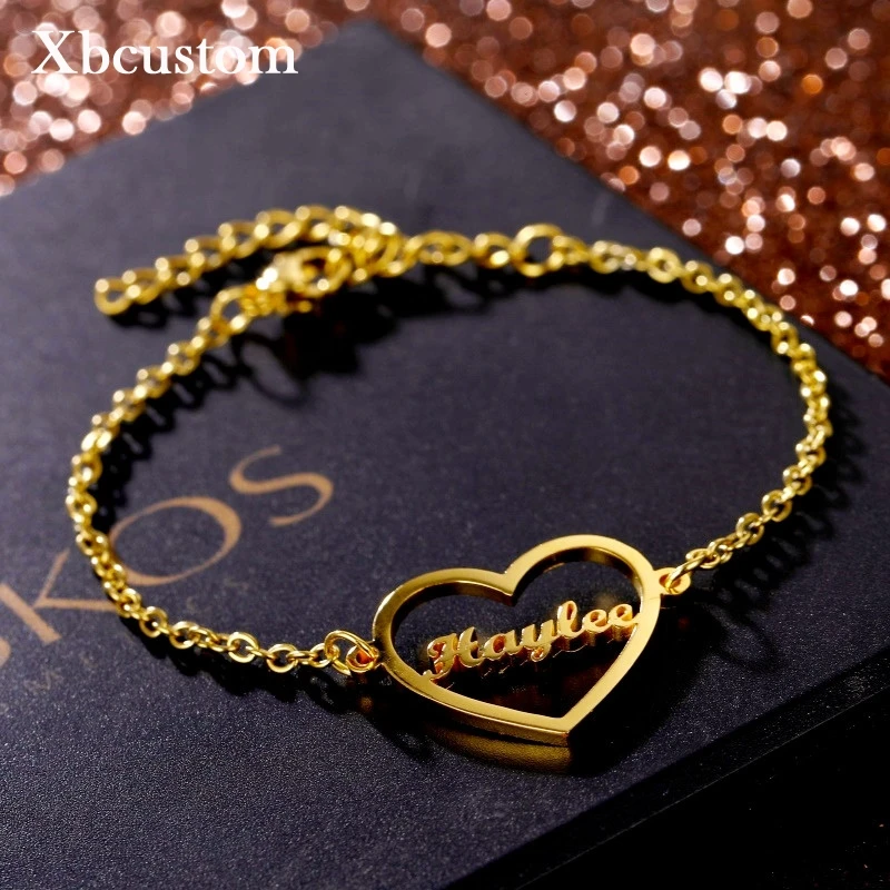 Женский браслет ручной работы из нержавеющей стали с именной