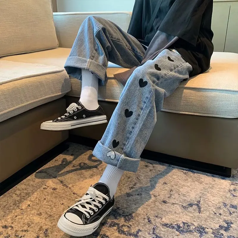 Новинка 2021 джинсы для мужчин на весну и осень парные в гонконгском стиле брюки