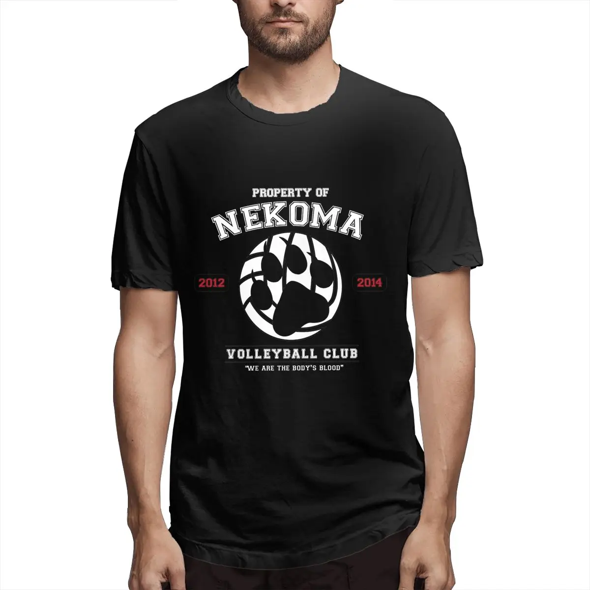 

Team-Nekoma-Essential Men Unique Tees Short Sleeve Round Collar T-Shirt Cotton Birthday Present Clothing