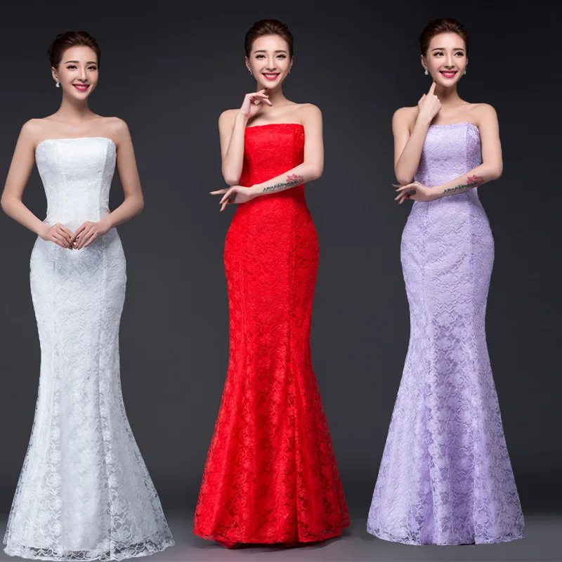 N099 женское платье без бретелек на шнуровке Белый Красный светильник фиолетовое