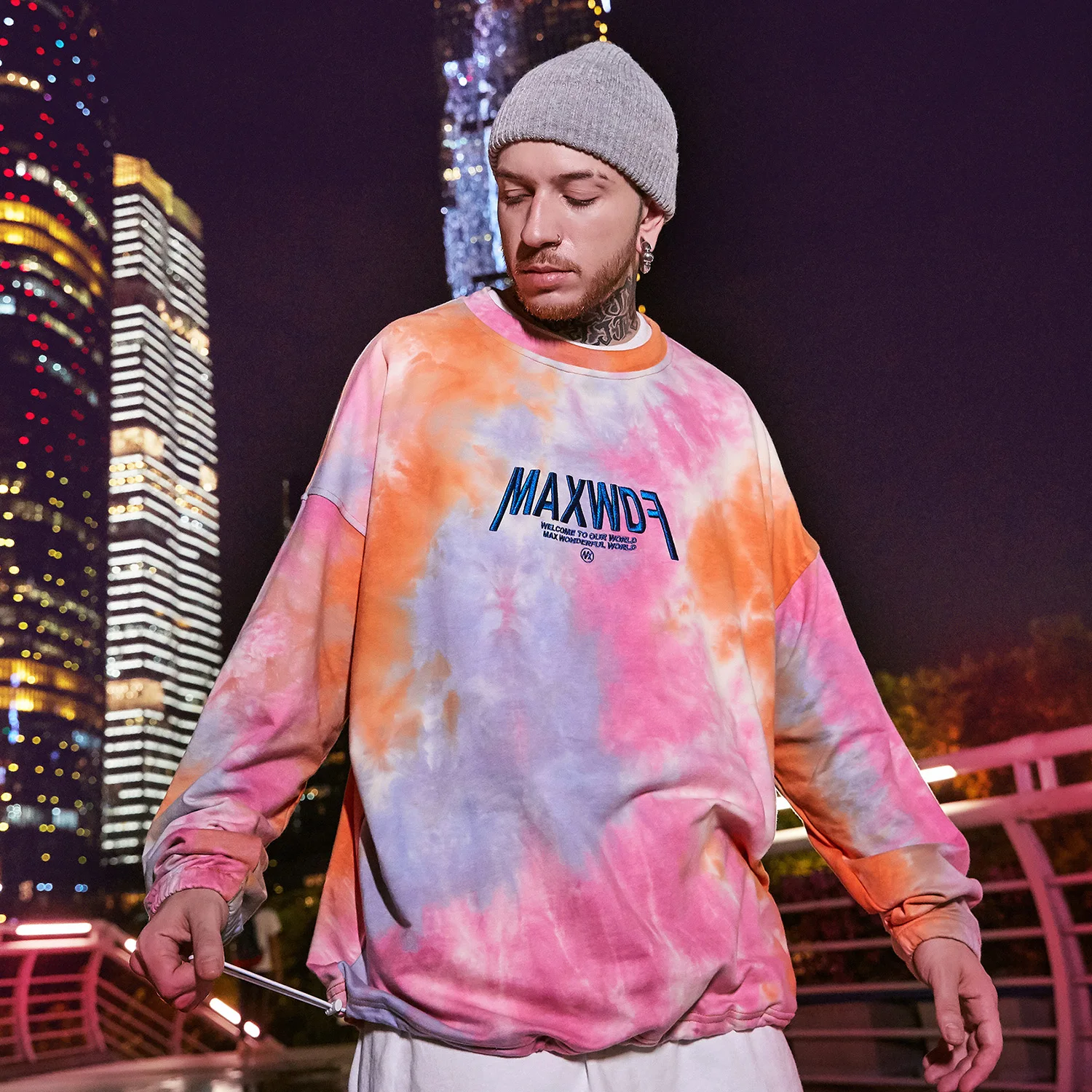 Aelfric Eden Цвет часы и вышивкой в виде букв Кофты для мужчин хип хоп Харадзюку