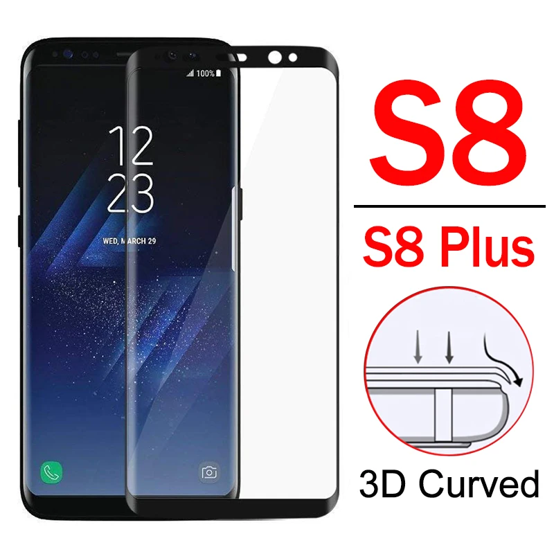 Защитное стекло для samsung s8 закаленное s 8 Plus S8Plus 3d изогнутая пленка|Защитные стёкла