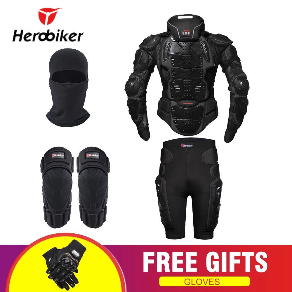 HEROBIKER мотоциклетная куртка Защита тела Броня Мотокросс Мото куртка Защитное снаряжение Мотоциклетные Куртки с защитой шеи