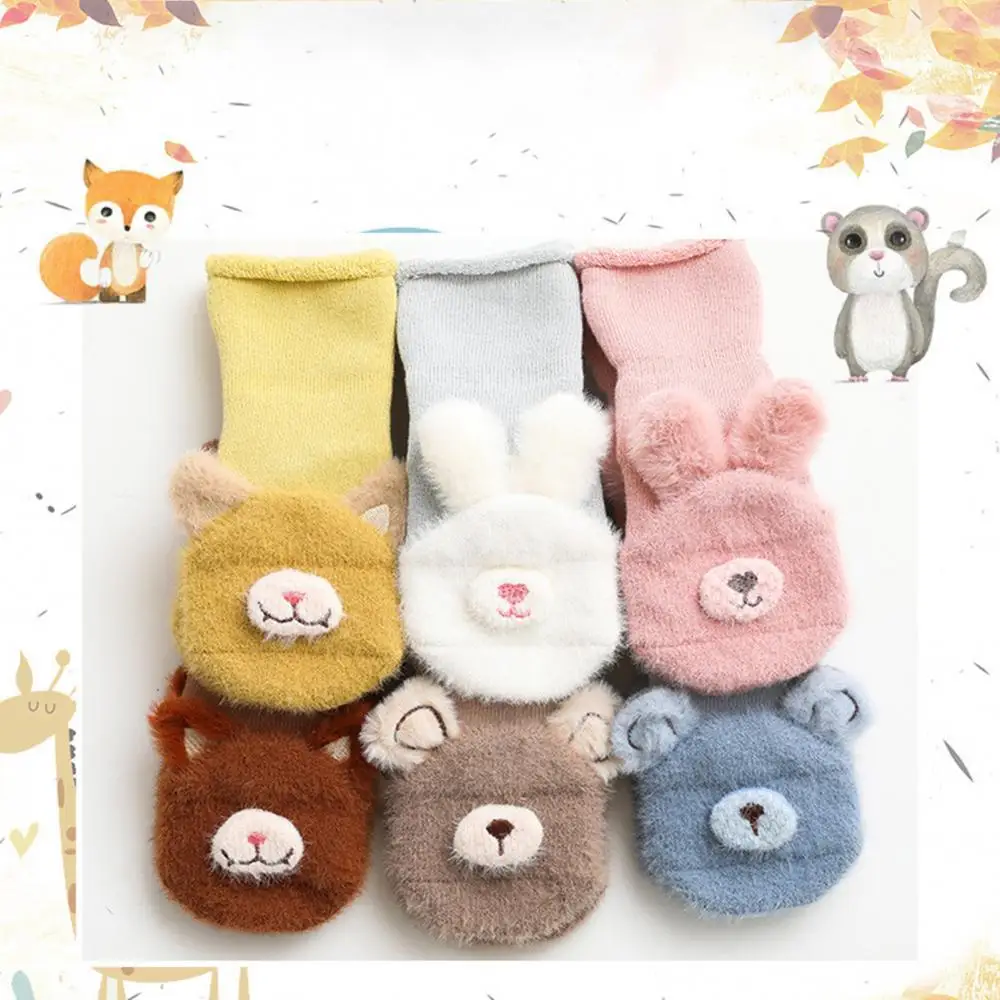 

1Pair Autumn Winter Thickened Children Cartoon Warm Non-slip Baby Floor Socks Cotton kids Anti-slip Boat Socks For Boys Girl