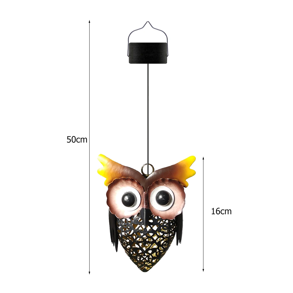 

Outdoor Solar Owl Lamp Ornament Lamp Garden Art Light Decoration Hollow-out Iron Shower LED Lights String Garden Decorations