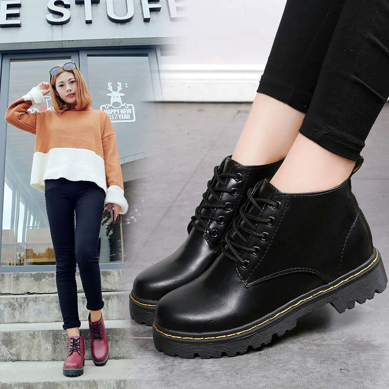 Dr boots/зимние женские ботинки новые модные в байкерском стиле ботильоны на