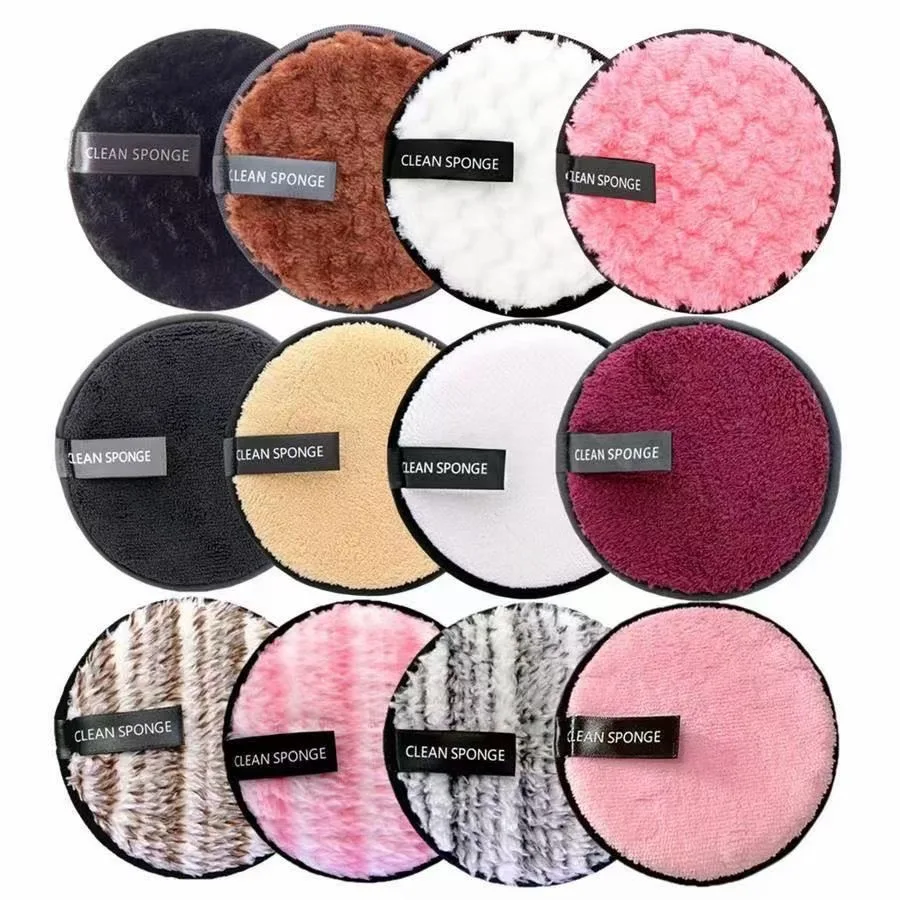 

Reusable Makeup Remover Pads Cotton Wipes Microfiber Make Up Removal Sponge Cotton Cleaning Pads Tool Lazy Cleansing Powder Puff