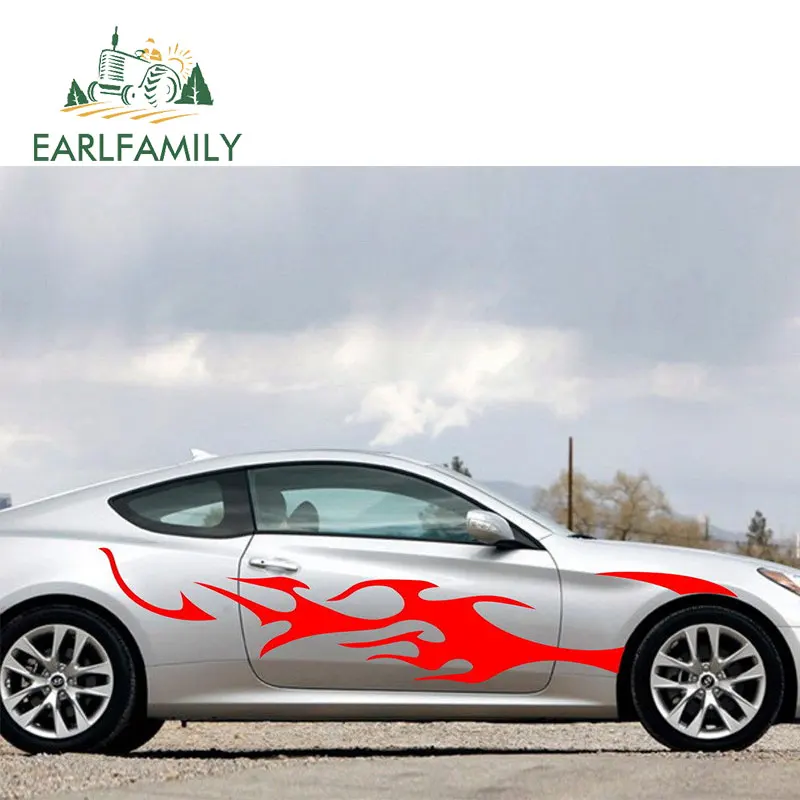 EARLFAMILY 200 см x 37 9 2x графическая Автомобильная наклейка с горячим огнем спортивные