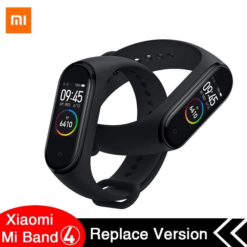 Фитнес браслет Xiaomi Mi Band 4 смарт Bluetooth 5 0 с цветным сенсорным экраном AMOLED 50 м