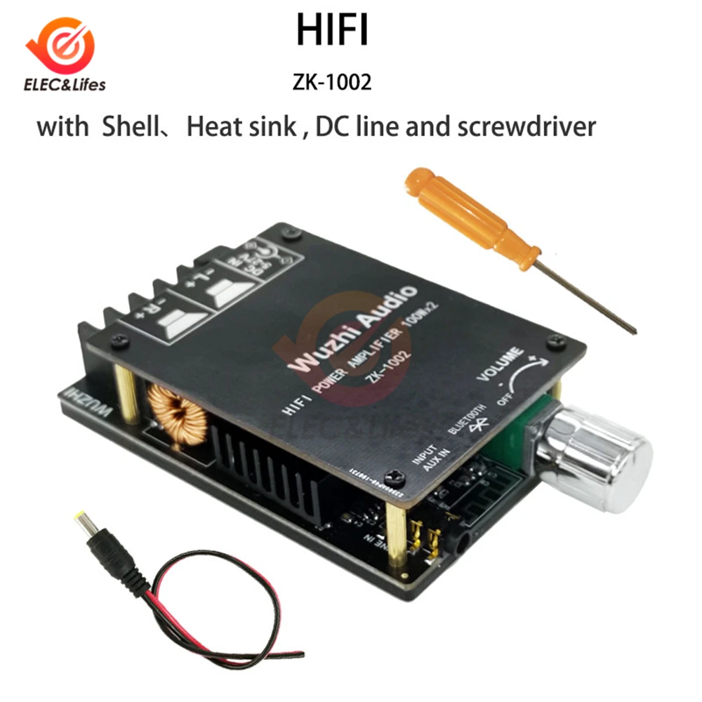 Цифровой усилитель мощности AUX + Bluetooth 5 0 100WX2 TPA3116 HIFI Плата усилителя стерео