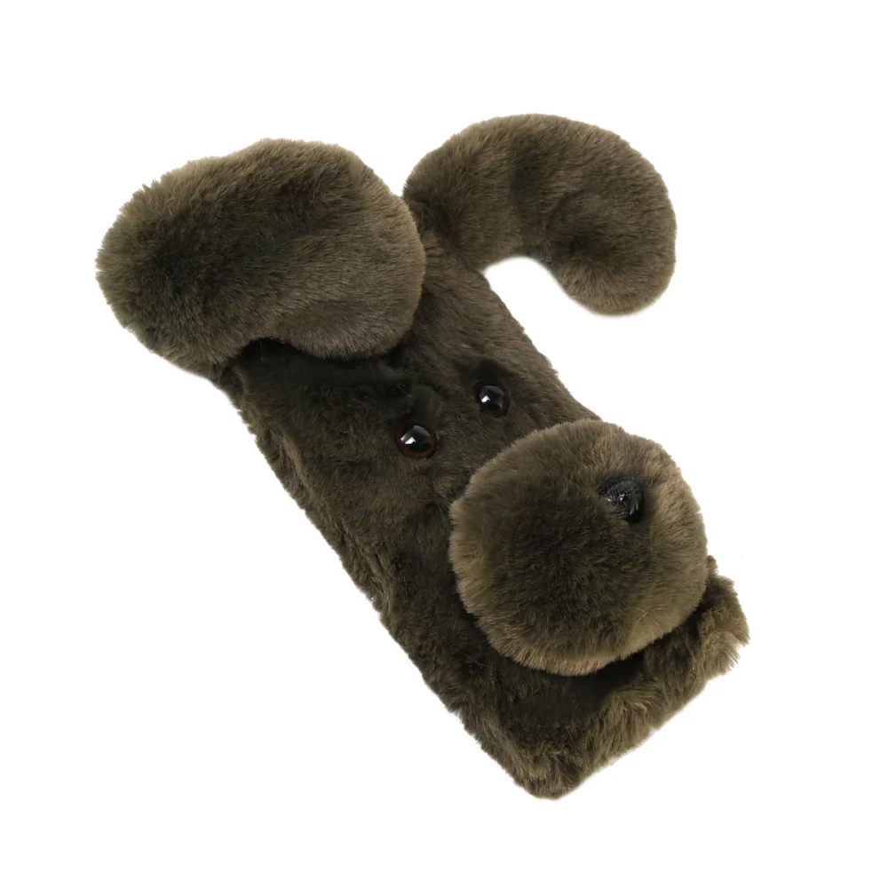 Мягкий плюшевый чехол для телефона с рисунком собаки милый Модный зимний теплый