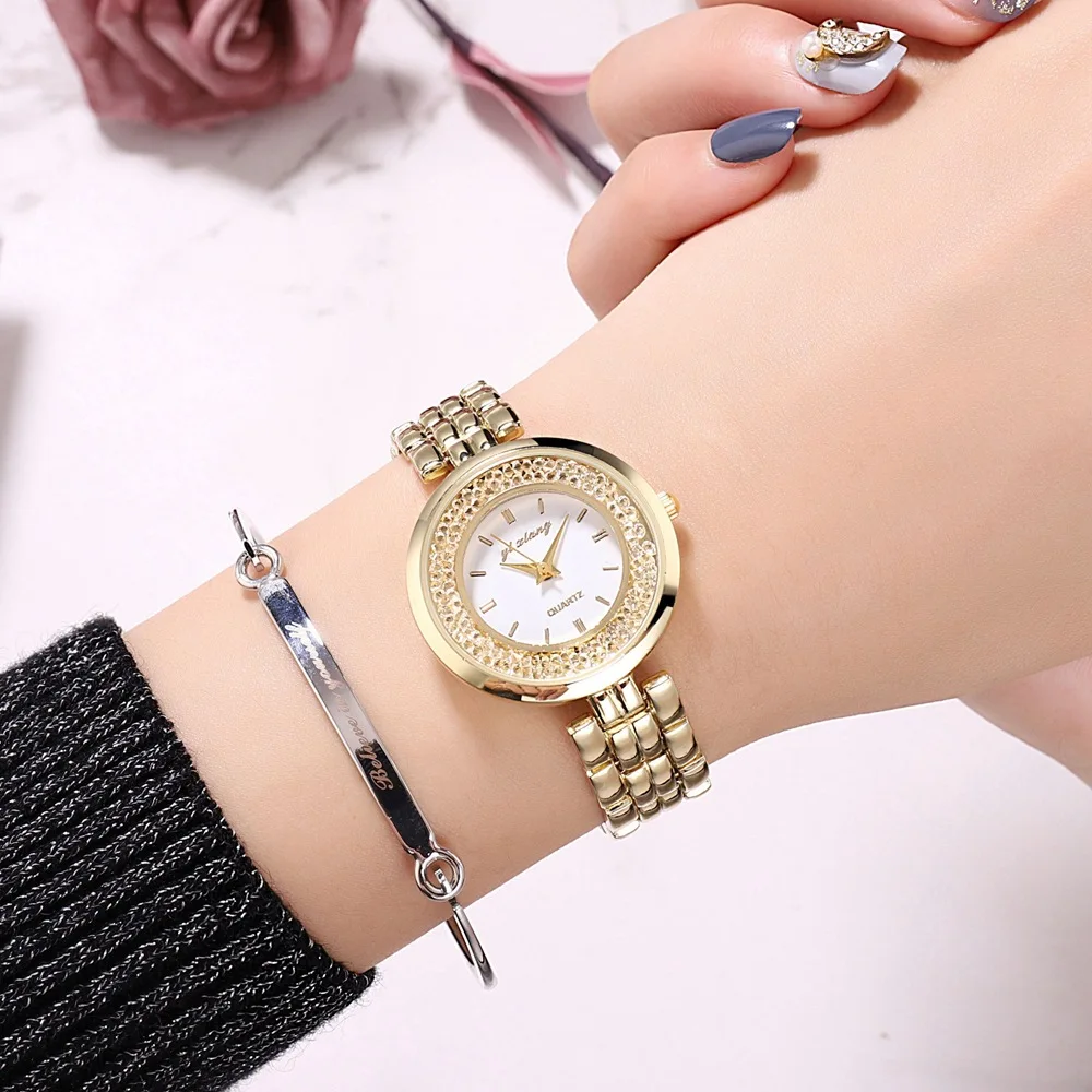 Горячая Мода Роскошные Стразы Часы женские браслет часы из нержавеющей стали