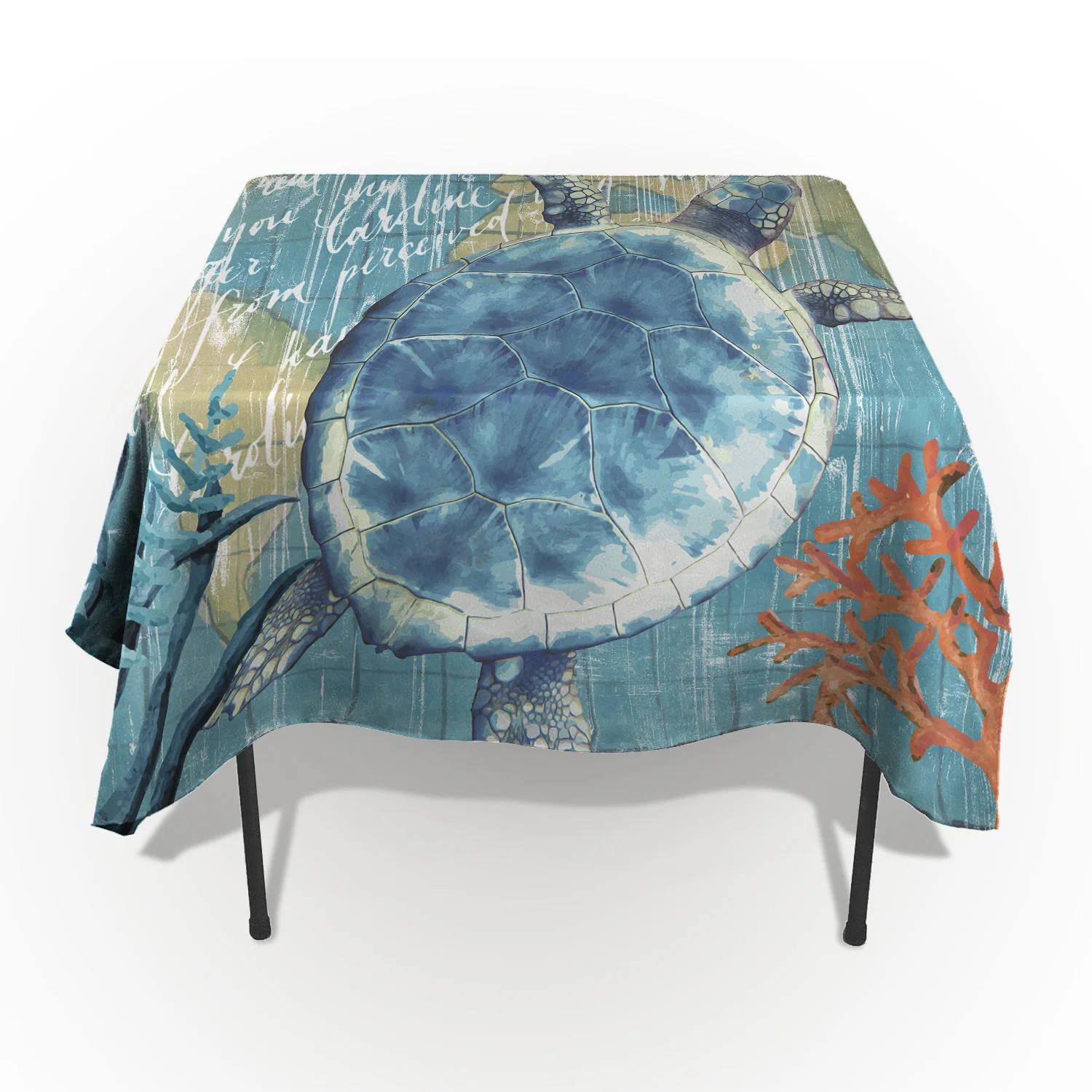Морская жизнь серии Черепашки настольные аксессуары Декор девушки скатерть