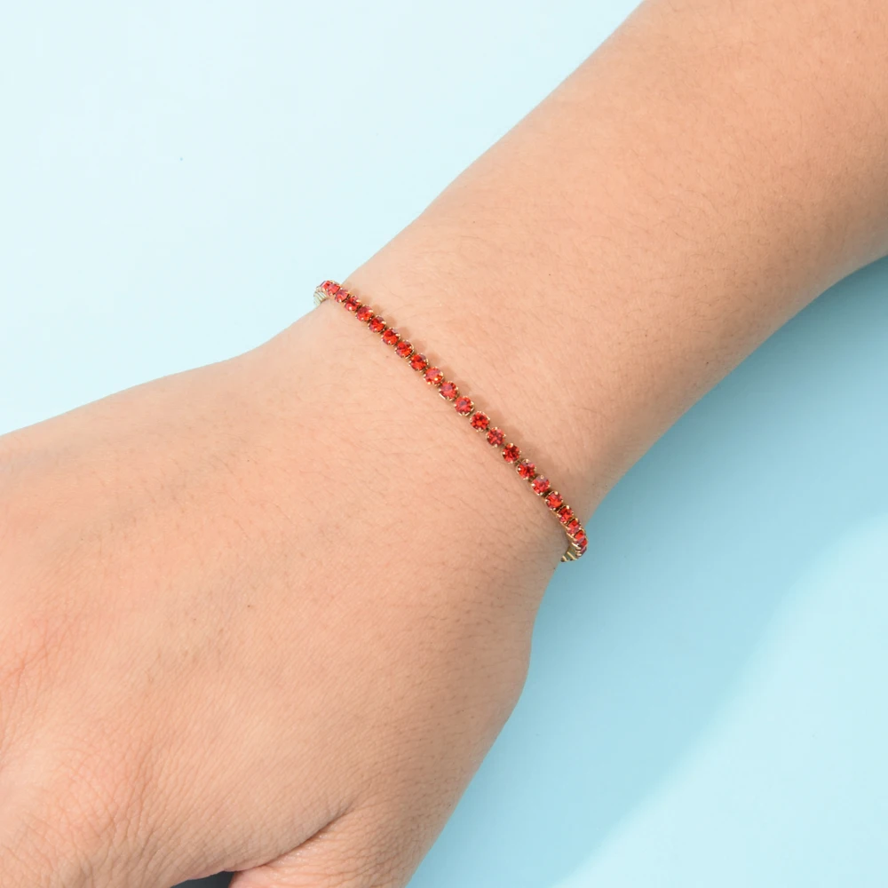 Женские теннисные браслеты из нержавеющей стали с фианитом|Браслеты шармами| |