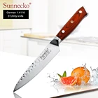 Высококачественный Универсальный нож Sunnecko, 5 дюймов, немецкий нож из 1,4116 стали, острые лезвия, кухонные ножи, ручка из розового дерева, инструменты для резки фруктов
