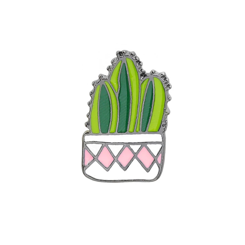 Новые Мультяшные Броши с растениями милые мини кактусы в горшке груша