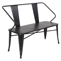 45inch pure iron industrial wind bench porch chair black for indoor outdoor patio garden sturdiness stabilityus stock