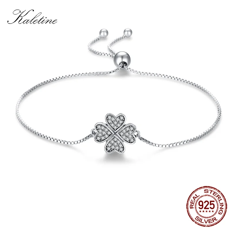 Женские очаровательные браслеты Kaletine из стерлингового серебра 925 пробы с цветком