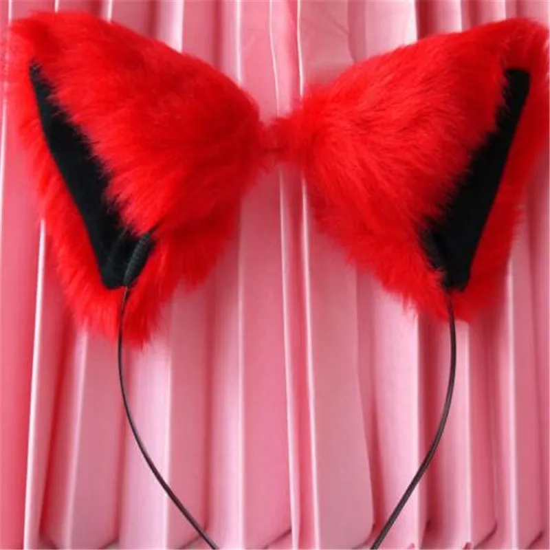 

Sexy Cat Ears Fur Head Band Hairband Long Headwear 8 Color Girls Kid Cartoon Hair Accessories Women Party Headband