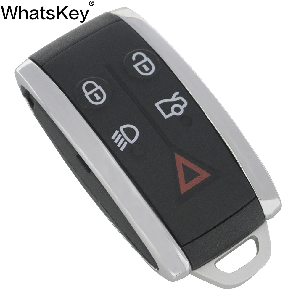 

WhatsKey 5 Buttons Smart Remote Key Shell Keyless Entry Fob Case For Jaguar XF XK XKR X S -Type 2007-2012 Insert uncut blade