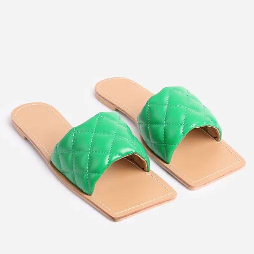 

Shoes Ladies' Slippers Candy Colors Flat Fabric Floral Appliques Slides PU Rubber Basic Shoes Woman 2021 Slippers Flat Candy Col