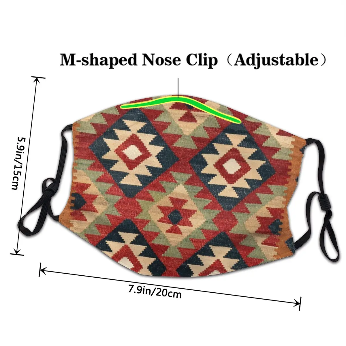 Многоразовая винтажная Турецкая маска для лица Kilim взрослых богемная