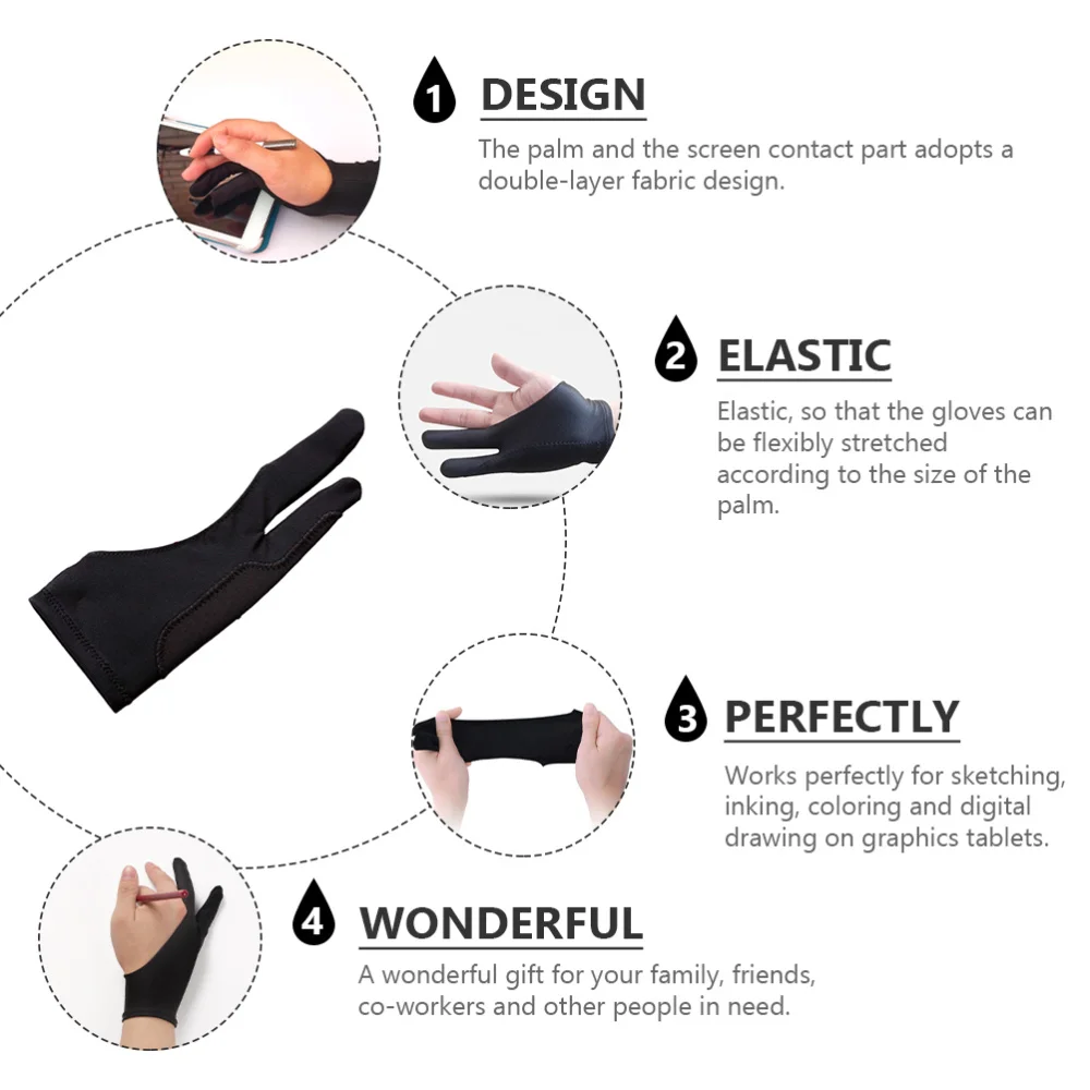 

6Pcs Two Finger Comfortable Lycra Left Right Hand