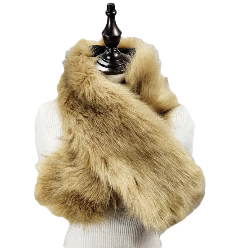Новый шарф из искусственного меха зимний женский воротник пашмины накидка шаль