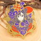 Эмалевая булавка Genshin Impactss Mona Kawaii, таинственный уникальный гороскоп для девочек, эмблема для видеоигр, ювелирные изделия