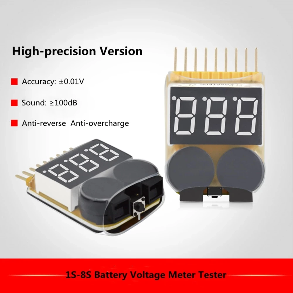 Измеритель Напряжения аккумулятора BX100 1S-8S тестер монитор батареи Lipo зуммер
