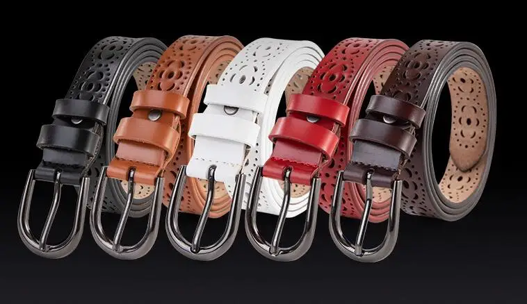 Ceinture femme ремни для мужчин и женщин из коровьей кожи открытые рифленая ткань