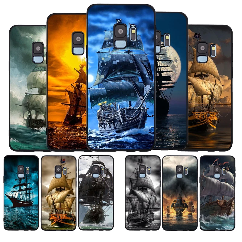 Пиратский корабль черный ТПУ силиконовый мягкий чехол для телефона Samsung Galaxy S20 S10