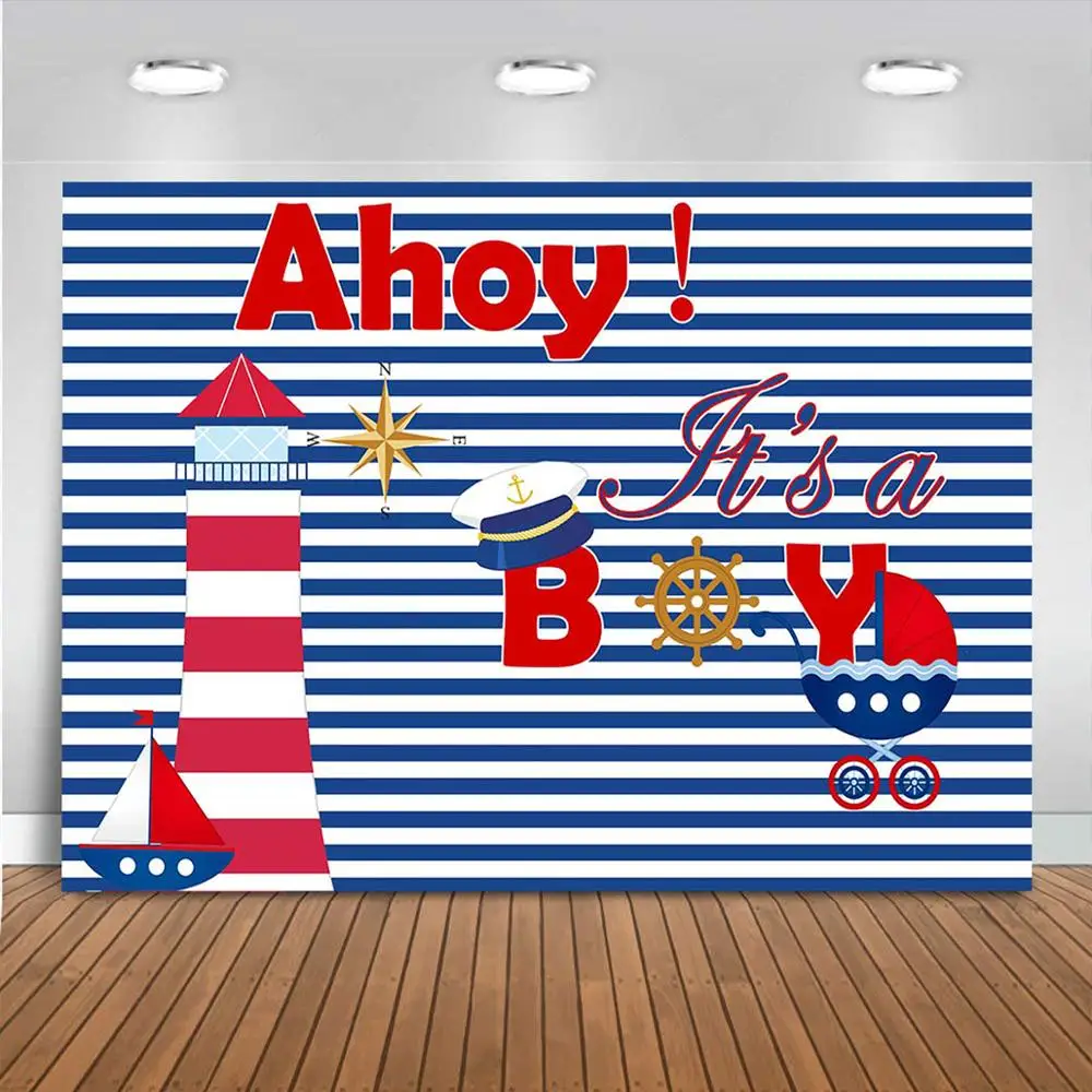 Фон для фотостудии с изображением морского якоря матросского мальчика