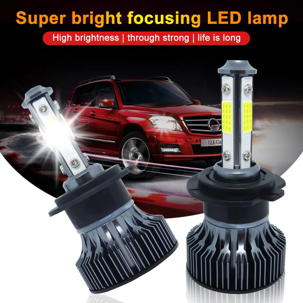 

2Pcs 4300K 880 881 H11 H7 H4 High Power LED Car Headlight 9005 HB3 9006 HB4 H8 H9 H11 20000LM 8000K Bulb Turbo Fog Lamp12V 24V