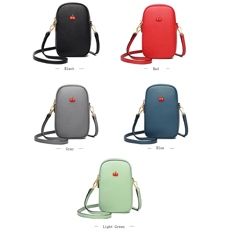 

Solid Color PU Leather Women Crossbody Bags Fashion Appliques Shoulder Messenger Bags Female Mini Phone Purse High Quality Bag
