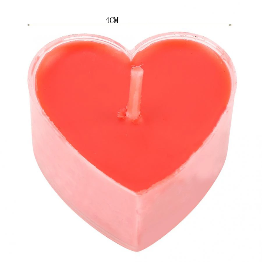 9 шт. Рождественская свеча в форме сердца Красная фотосвеча и принадлежности для